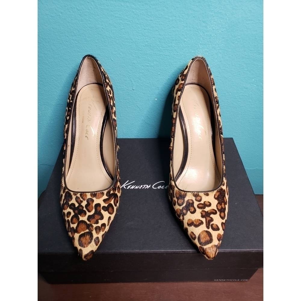 Kenneth Cole Bon-Together Leopard Calfhair Heels Size 6.5 - Picture 8 of 11